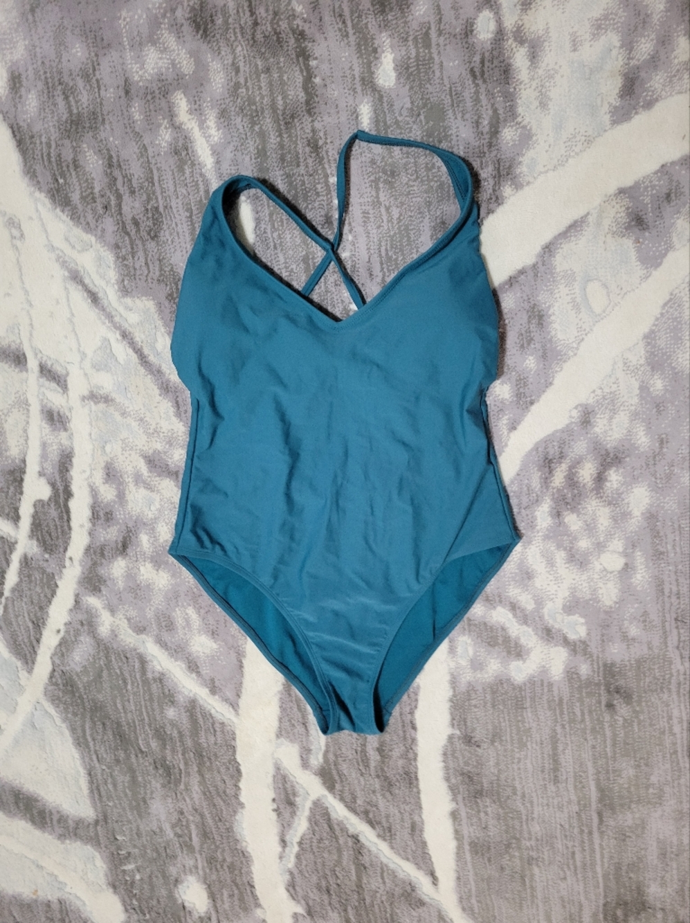 Scoop-Back One-Piece Swimwear in Teal Size M